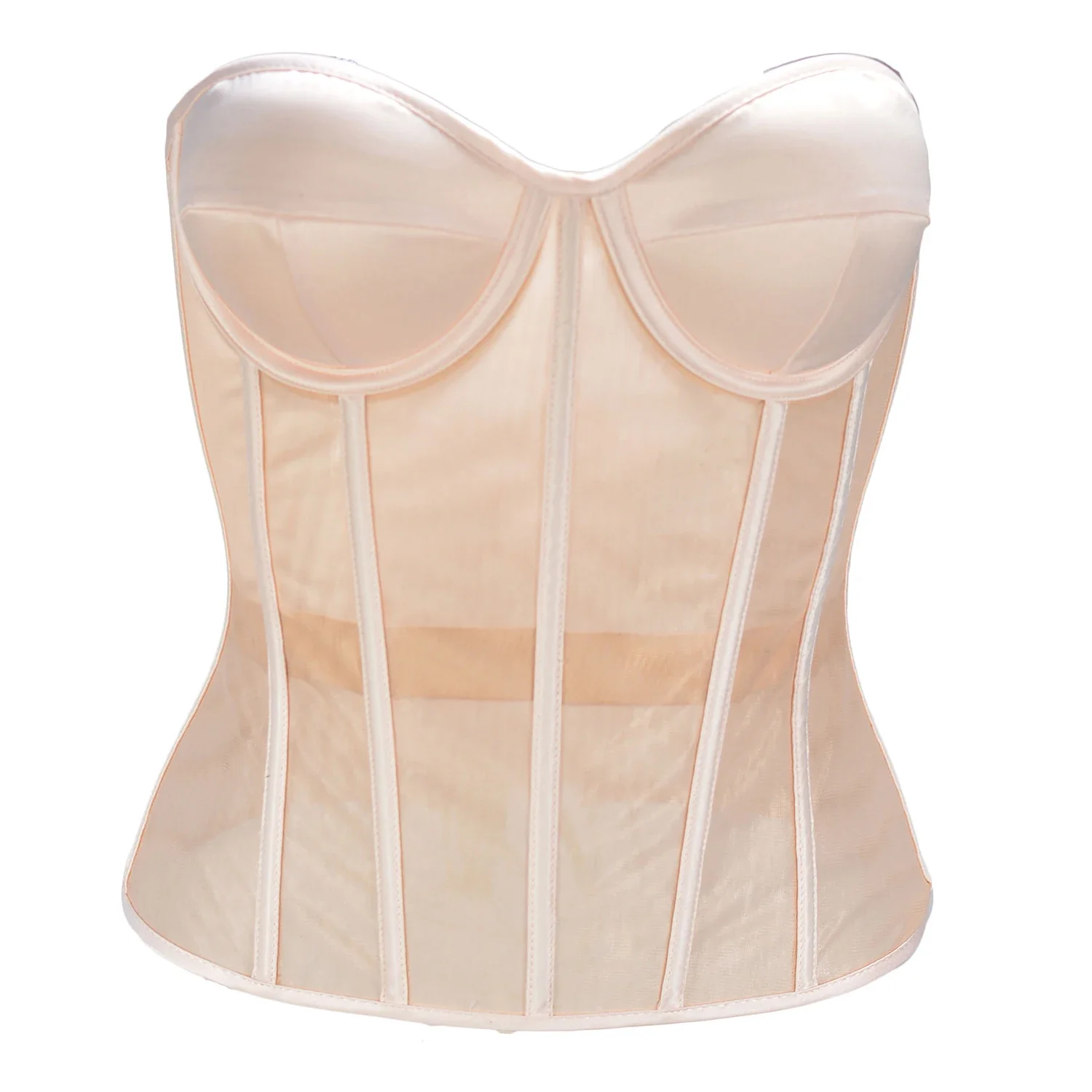 Sheer Mesh Bra - مشد بطبقتين للبطن ، شبكة شفافة